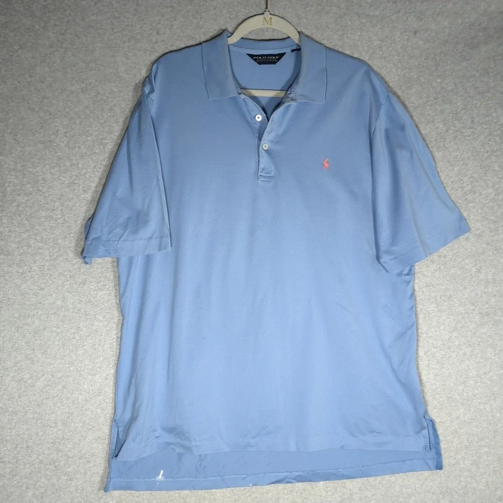 Polo Golf Ralph Lauren Shirt Mens L‎ Blue Pony Casual Short Sleeve  *Read